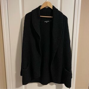 Vince Wool & Yak Chunky Ribbed Knit Oversized Cardigan Gray Size XS
